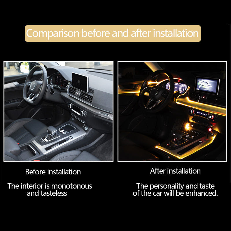 Car Interior LED Ambient Light Kit – 4 Outputs 6m Fiber Optic (App Control)